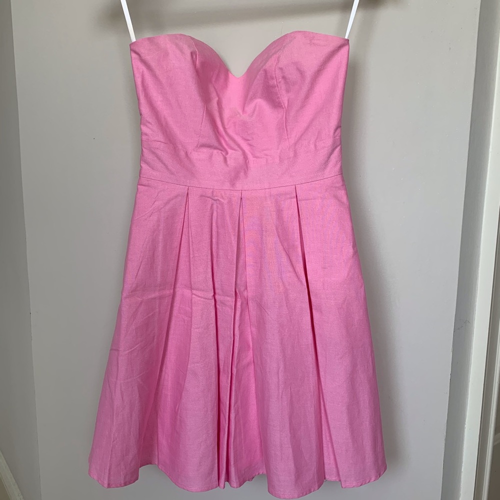 Lauren James Pink Dress Checkered Bow Tie on Back